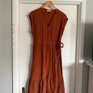 Universal Thread Rust Wrap Midi Dress